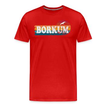 Insel borkum Ostfriesland - Männer Premium Bio T-Shirt - Rot - Vorne - Damien (186cm)