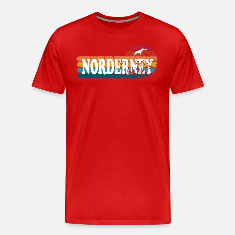 Insel Norderney Ostfriesland - Männer Premium Bio T-Shirt - Rot