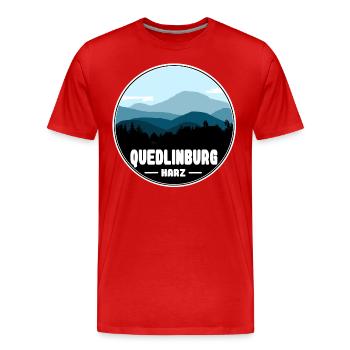 Quedlinburg Harz - Männer Premium Bio T-Shirt - Rot - Vorne - Damien (186cm)