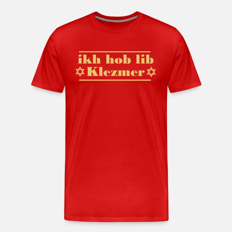 ikh hob lib klezmer - Männer Premium Bio T-Shirt - Rot