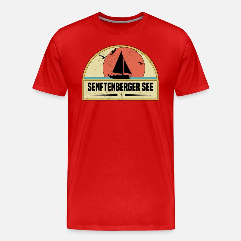 Senftenberger See Lausitz - Männer Premium Bio T-Shirt - Rot