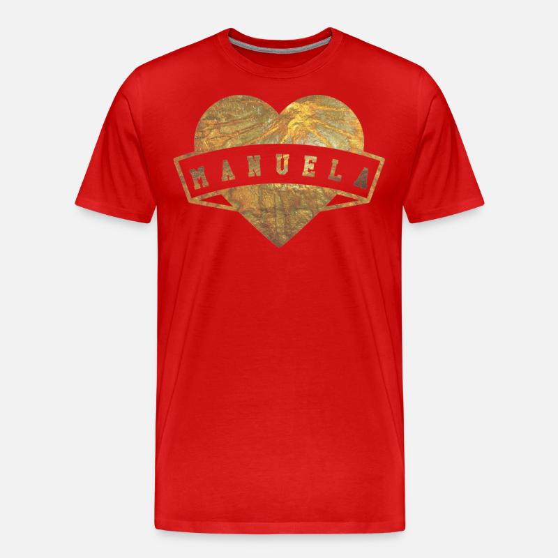 Manuela Herzen Gold - Männer Premium Bio T-Shirt - Rot
