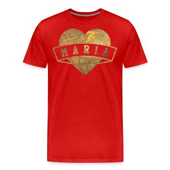 Maria Herzen Or - T-shirt bio Premium Homme - rouge - Devant - Damien (186cm)