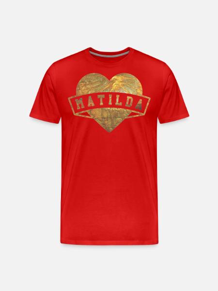 Matilda Hearts Gold - Men's Premium Organic T-Shirt - red