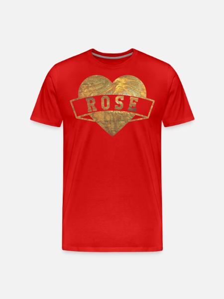Rose Hearts Or - T-shirt bio Premium Homme - rouge