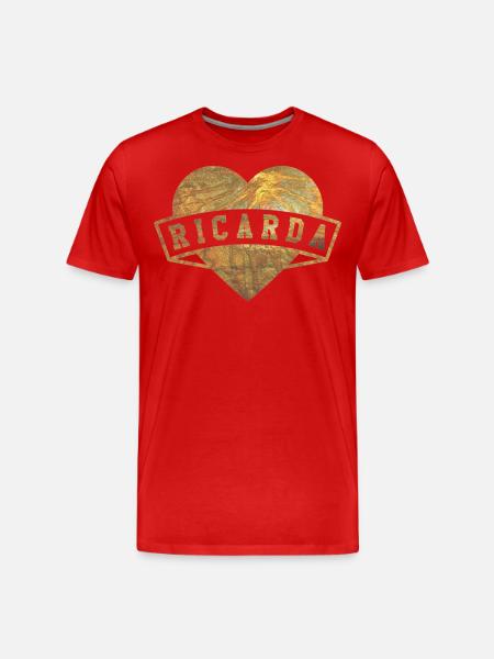 Ricarda Hearts Gold - Men's Premium Organic T-Shirt - red