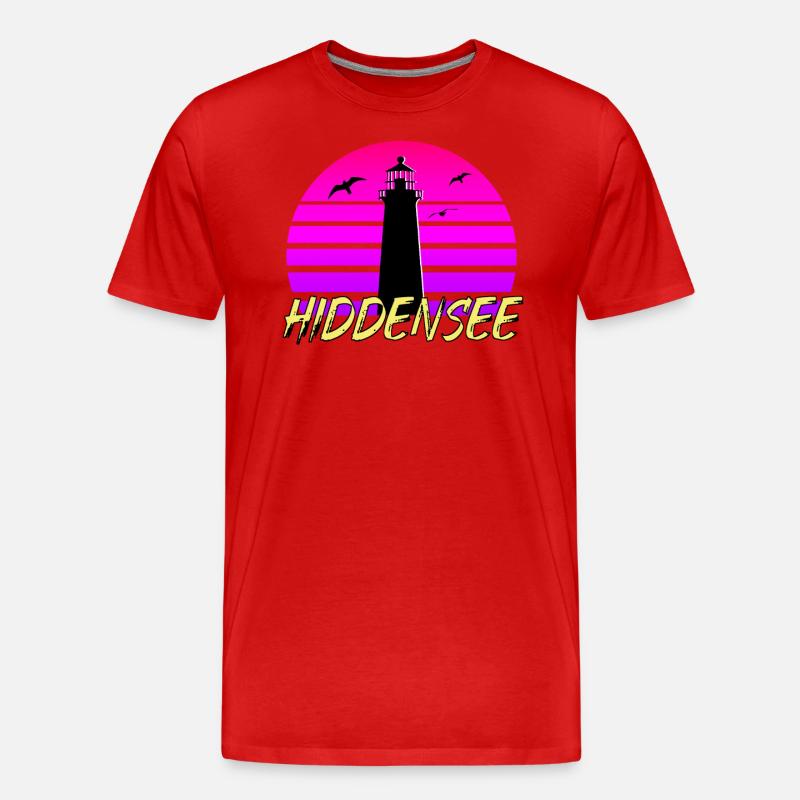 Hiddensee 80s - Männer Premium Bio T-Shirt - Rot