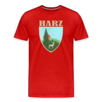 Harz Gebirge - Männer Premium Bio T-Shirt - Rot - Vorne - Damien (186cm)