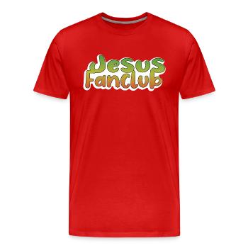 Jesus Fanclub - Männer Premium Bio T-Shirt - Rot - Vorne - Damien (186cm)