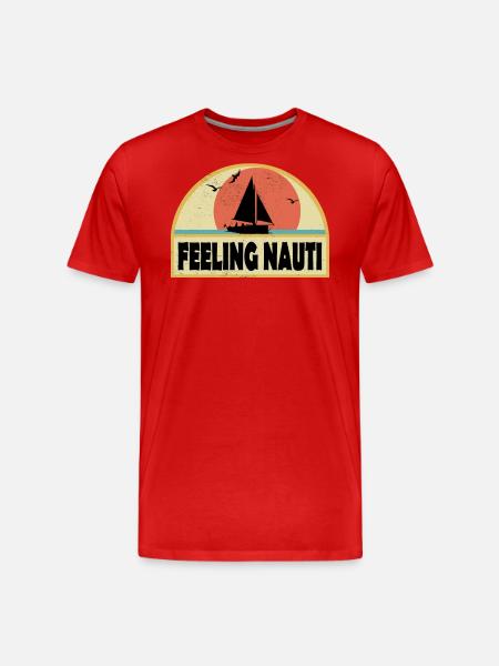 feeling nauti - Männer Premium Bio T-Shirt - Rot