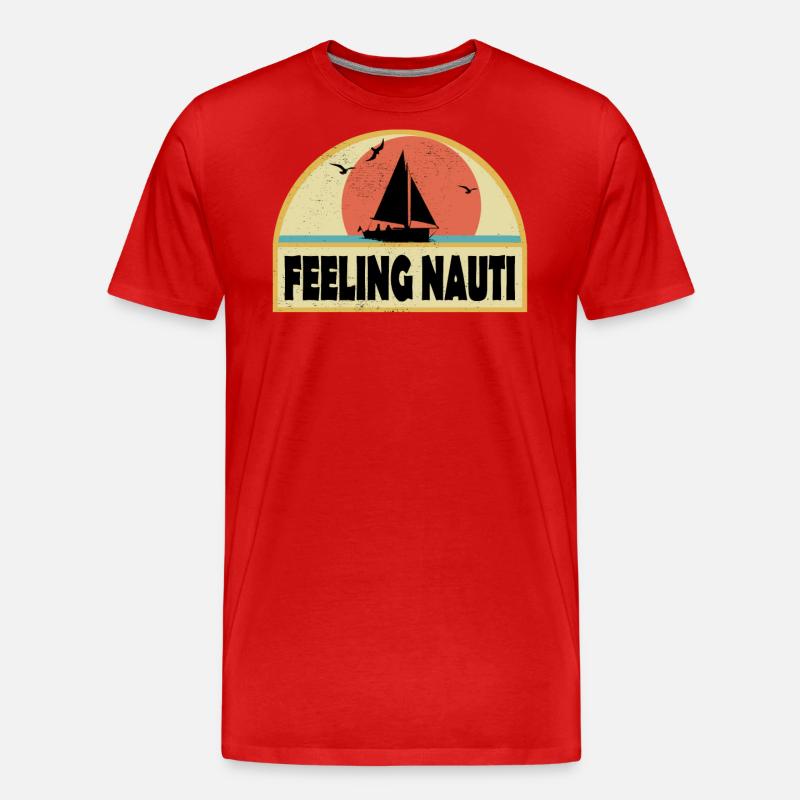 feeling nauti - Männer Premium Bio T-Shirt - Rot