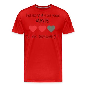Les Jeux Vidéo Ont Ruiné Ma Vie - T-shirt bio Premium Homme - rouge - Devant - Damien (186cm)