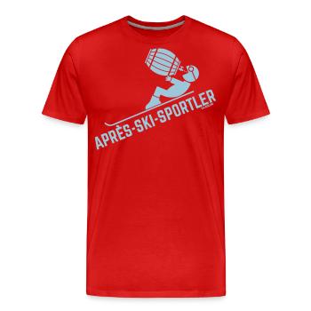 Après-Ski-Sportler (Apres Ski, Bierfass, Bier) - Männer Premium Bio T-Shirt - Rot - Vorne - Damien (186cm)