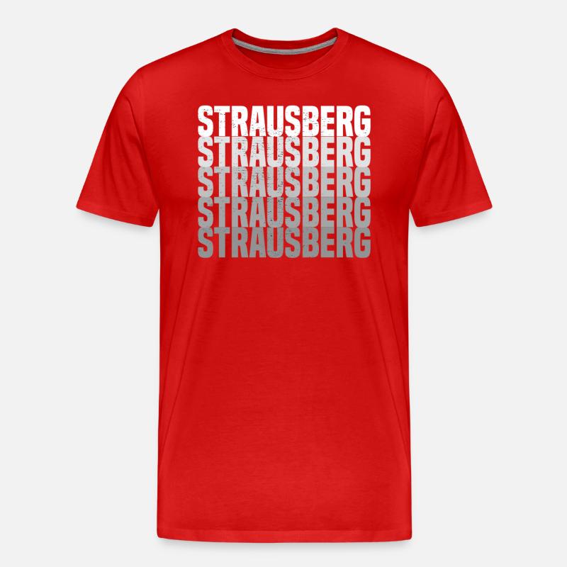 Strausberg grunge - Männer Premium Bio T-Shirt - Rot