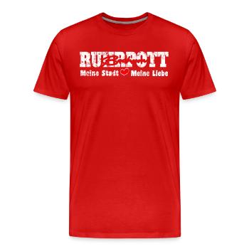 Ruhrpott Bochum Meine Stadt meine Liebe Herz - Männer Premium Bio T-Shirt - Rot - Vorne - Damien (186cm)