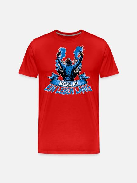Berlin 2 ein Leben lang - Männer Premium Bio T-Shirt - Rot