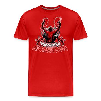 Nürnberg ein Leben lang - Männer Premium Bio T-Shirt - Rot - Vorne - Damien (186cm)