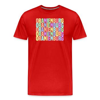 Oranienburg Toleranz - Männer Premium Bio T-Shirt - Rot - Vorne - Damien (186cm)