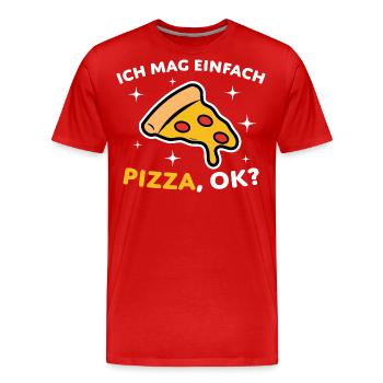 Pizza Lustige Sprüche Geschenk - Männer Premium Bio T-Shirt - Rot - Vorne - Damien (186cm)