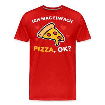Pizza Spruch Humorvoll Geschenk - Männer Premium Bio T-Shirt - Rot - Vorne - Damien (186cm)