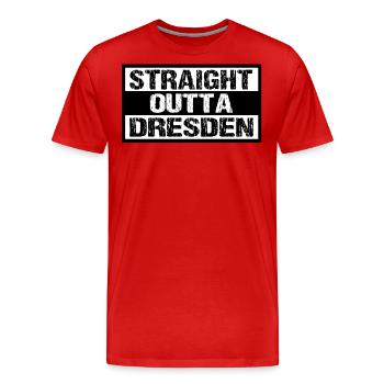 Dresden - Männer Premium Bio T-Shirt - Rot - Vorne - Damien (186cm)