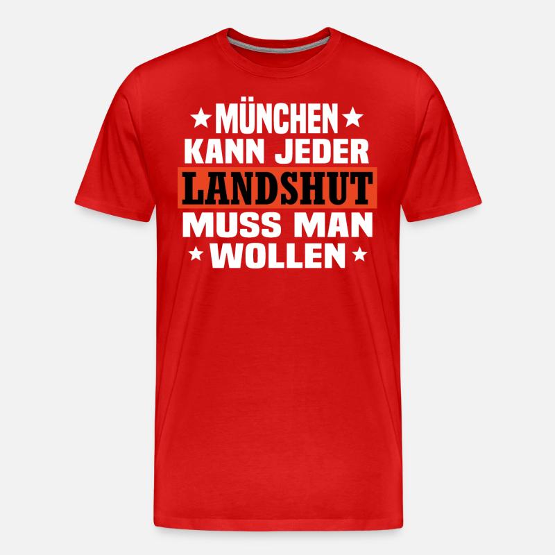 Landshut - Männer Premium Bio T-Shirt - Rot