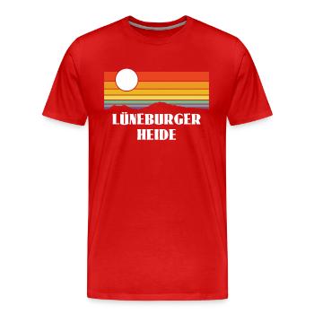 Lüneburger Heide - Männer Premium Bio T-Shirt - Rot - Vorne - Damien (186cm)