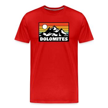 Dolomites - Männer Premium Bio T-Shirt - Rot - Vorne - Damien (186cm)
