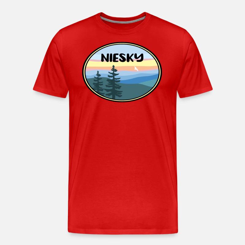 niesky Landschaft - Männer Premium Bio T-Shirt - Rot