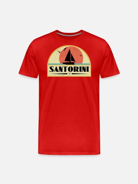 Santorini - Männer Premium Bio T-Shirt - Rot