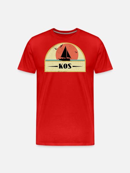 Kos - Männer Premium Bio T-Shirt - Rot