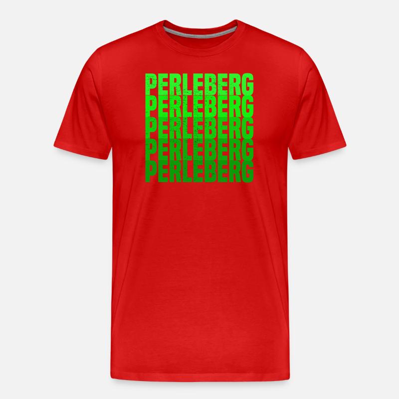 Perleberg - Männer Premium Bio T-Shirt - Rot