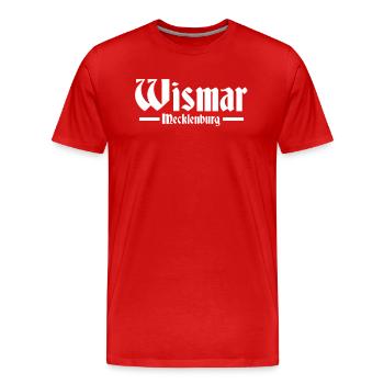 Wismar - Männer Premium Bio T-Shirt - Rot - Vorne - Damien (186cm)