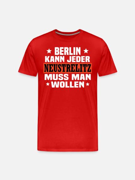 Neustrelitz - Männer Premium Bio T-Shirt - Rot