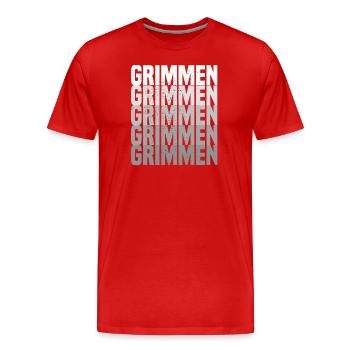 grimmen - Männer Premium Bio T-Shirt - Rot - Vorne - Damien (186cm)