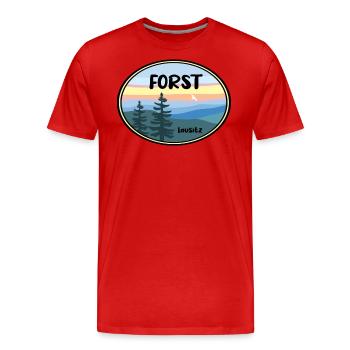 Forst Lausitz - Männer Premium Bio T-Shirt - Rot - Vorne - Damien (186cm)