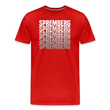 Spremberg - Männer Premium Bio T-Shirt - Rot - Vorne - Damien (186cm)
