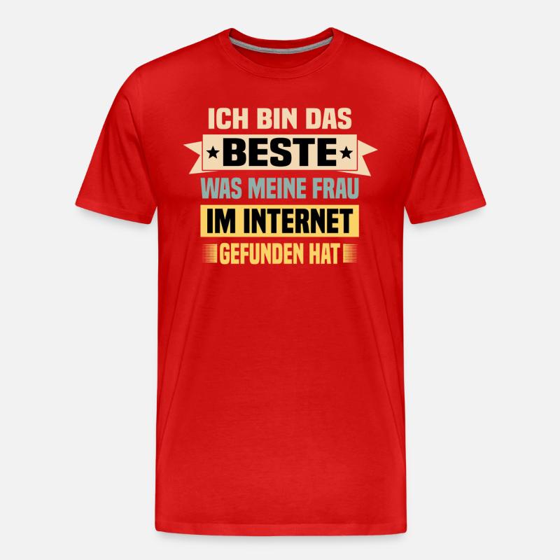 Spruch Ehe Frau - Männer Premium Bio T-Shirt - Rot