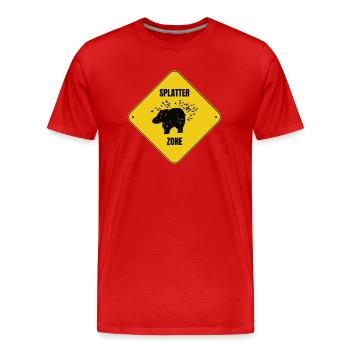 Hippopotamus Splatter Zone - Men's Premium Organic T-Shirt - red - Front - Damien (186cm)