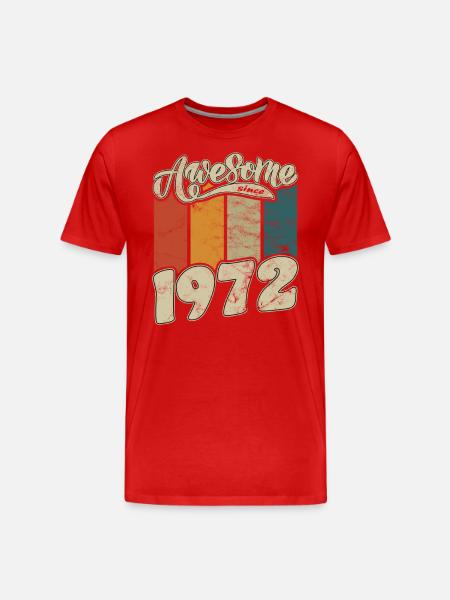 1972 Birthday Awesome since Retro - Men's Premium Organic T-Shirt - red