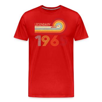 1965 Birthday Legendary since Vintage Rainbow - Men's Premium Organic T-Shirt - red - Front - Damien (186cm)