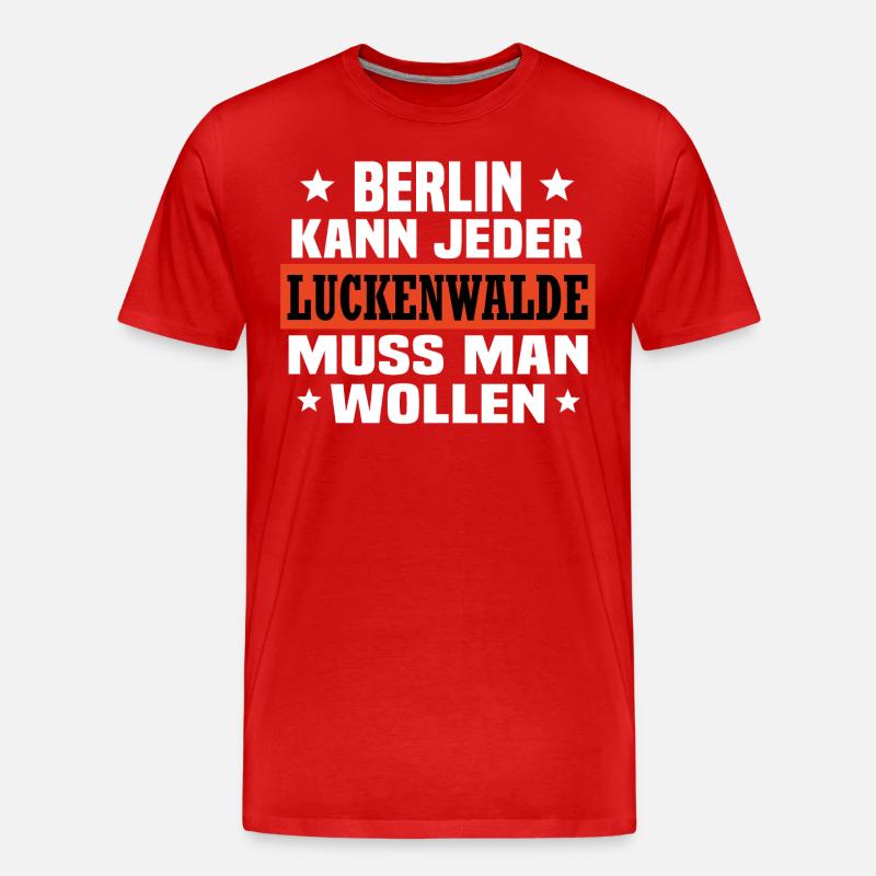Luckenwalde - Männer Premium Bio T-Shirt - Rot