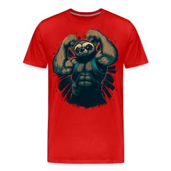 Horst - Männer Premium Bio T-Shirt - Rot - Vorne - Damien (186cm)