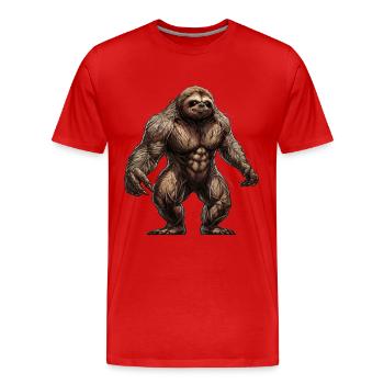 Maik - Männer Premium Bio T-Shirt - Rot - Vorne - Damien (186cm)