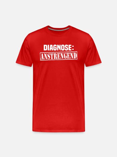 diagnose anstrengend - Männer Premium Bio T-Shirt - Rot