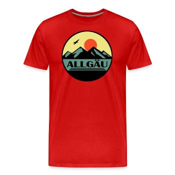 Allgäu - Männer Premium Bio T-Shirt - Rot - Vorne - Damien (186cm)