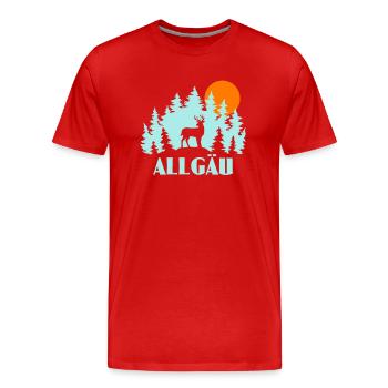Allgäu - Männer Premium Bio T-Shirt - Rot - Vorne - Damien (186cm)