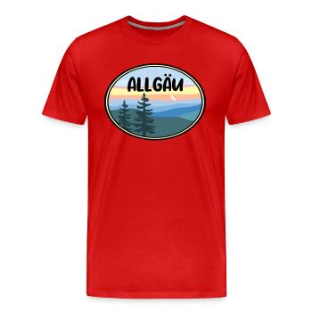 Allgäu - Männer Premium Bio T-Shirt - Rot - Vorne - Damien (186cm)