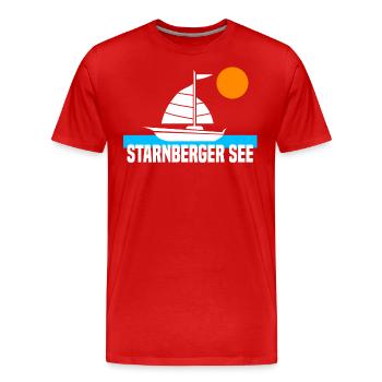 Starnberger See - Männer Premium Bio T-Shirt - Rot - Vorne - Damien (186cm)