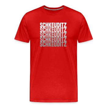 Schkeuditz - Männer Premium Bio T-Shirt - Rot - Vorne - Damien (186cm)
